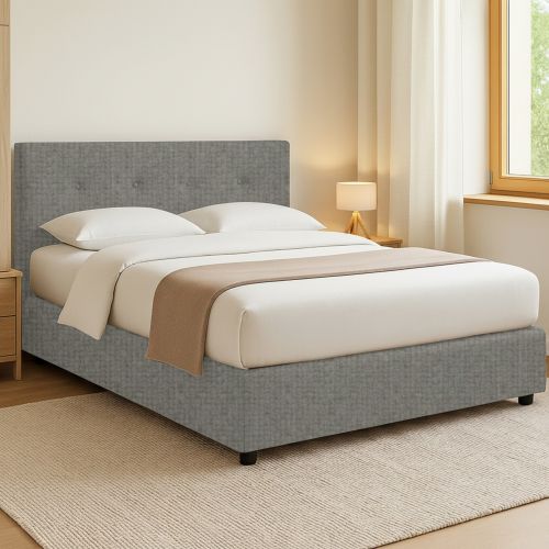 Letto Piazza e Mezza Grigio Cenere Sfoderabile Contenitore, Dimensione Materasso 120x200 cm - Pollutri