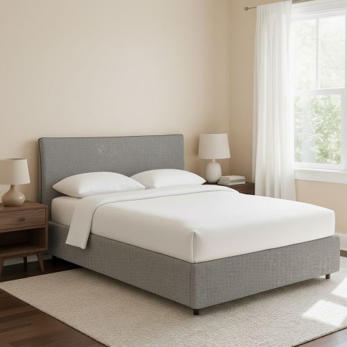 Letto Piazza e Mezza Grigio Cenere Sfoderabile Contenitore, Dimensione Materasso 120x200 cm - Silandro