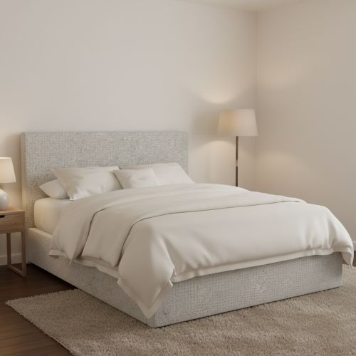 Letto Piazza e Mezza Grigio Chiaro Sfoderabile Contenitore, Dimensione Materasso 120x190 cm - Ciconio