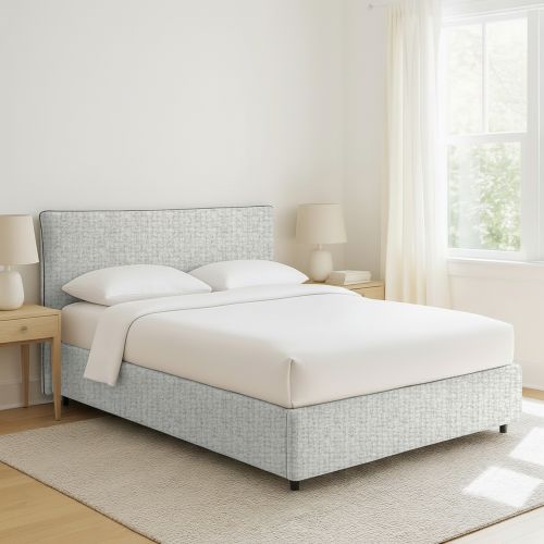 Letto Piazza e Mezza Grigio Chiaro Sfoderabile Contenitore, Dimensione Materasso 120x190 cm - Cirie