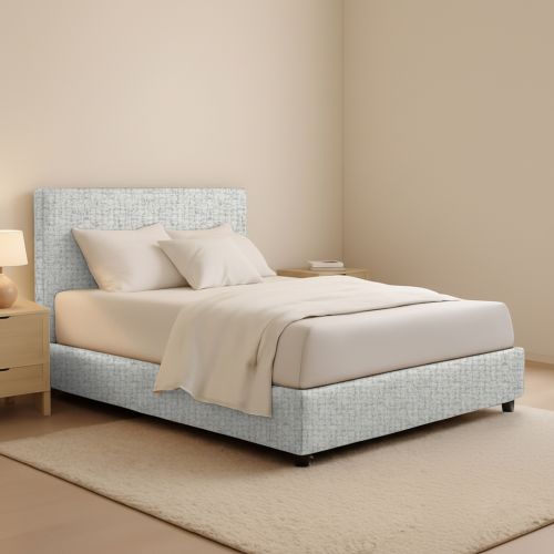 Letto Piazza e Mezza Grigio Chiaro Sfoderabile Contenitore, Dimensione Materasso 120x200 cm - Codevigo