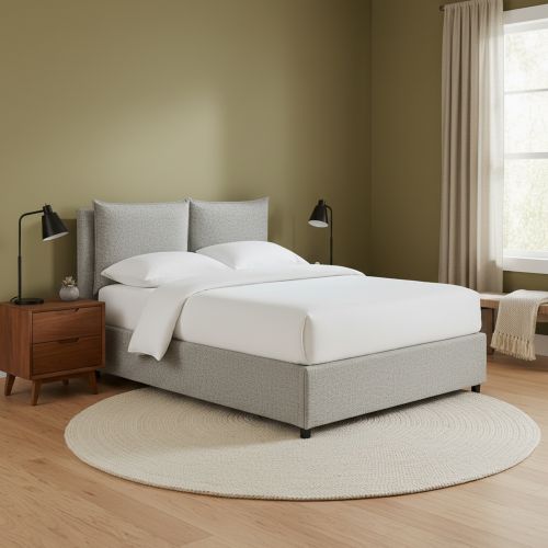 Letto Piazza e Mezza Grigio Chiaro Sfoderabile Contenitore, Dimensione Materasso 120x200 cm - Diamante