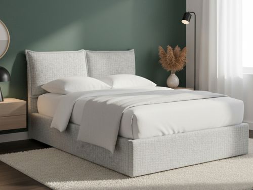 Letto Piazza e Mezza Grigio Chiaro Sfoderabile Contenitore, Dimensione Materasso 120x200 cm - Marmora