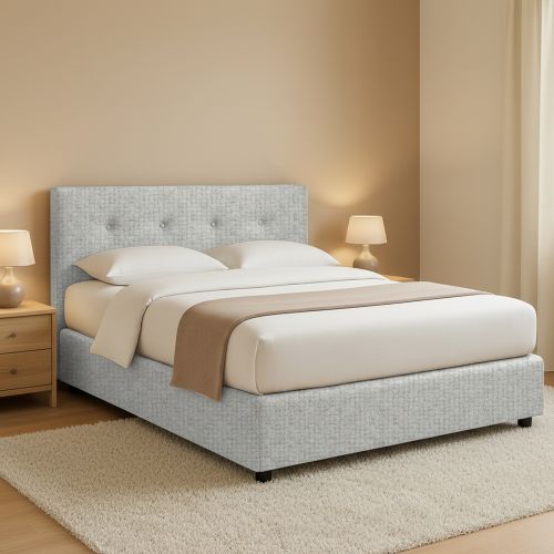 Letto Piazza e Mezza Grigio Chiaro Sfoderabile Contenitore, Dimensione Materasso 120x200 cm - Pollutri