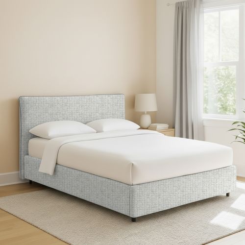 Letto Piazza e Mezza Grigio Chiaro Sfoderabile Contenitore, Dimensione Materasso 120x200 cm - Silandro