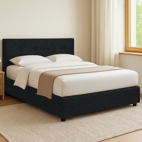 Letto Piazza e Mezza Grigio Scuro Sfoderabile Contenitore, Dimensione Materasso 120x190 cm - Dogliola