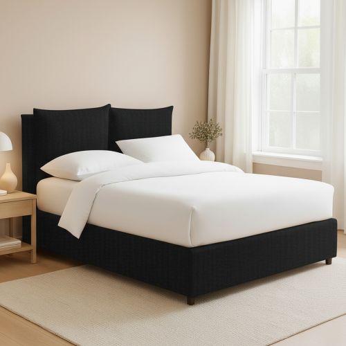 Letto Piazza e Mezza Grigio Scuro Sfoderabile Contenitore, Dimensione Materasso 120x190 cm - Erchie