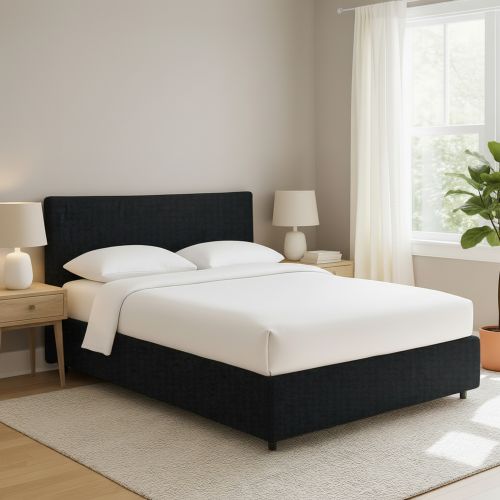 Letto Piazza e Mezza Grigio Scuro Sfoderabile Contenitore, Dimensione Materasso 120x200 cm - Silandro