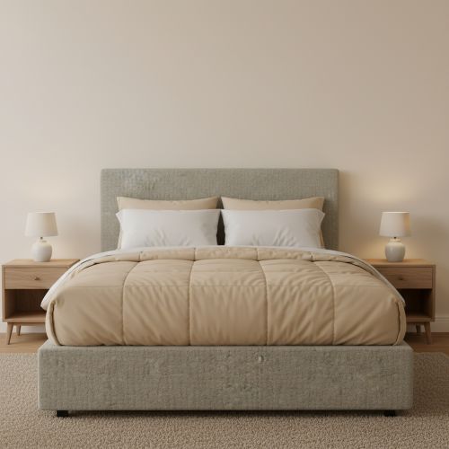 Letto Piazza e Mezza Grigio Sfoderabile Contenitore, Dimensione Materasso 120x190 cm - Ciconio