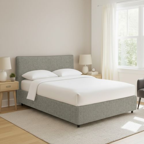 Letto Piazza e Mezza Grigio Sfoderabile Contenitore, Dimensione Materasso 120x190 cm - Cirie