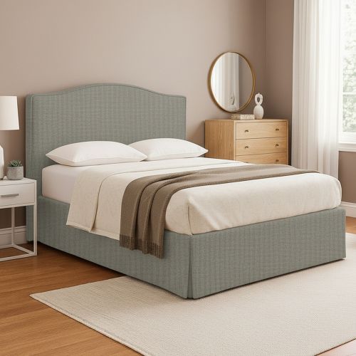 Letto Piazza e Mezza Grigio Sfoderabile Contenitore, Dimensione Materasso 120x190 cm - Lavagna