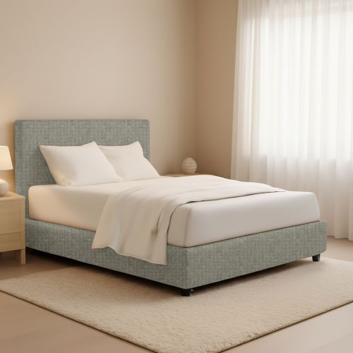 Letto Piazza e Mezza Grigio Sfoderabile Contenitore, Dimensione Materasso 120x200 cm - Codevigo