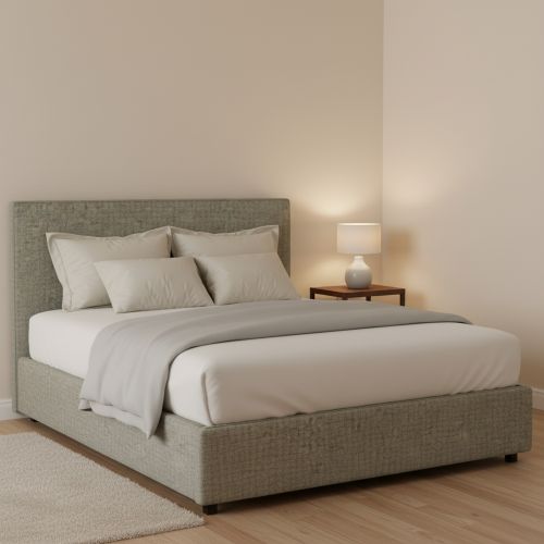 Letto Piazza e Mezza Grigio Sfoderabile Contenitore, Dimensione Materasso 120x200 cm - Noceto
