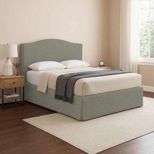 Letto Piazza e Mezza Grigio Sfoderabile Contenitore, Dimensione Materasso 120x200 cm - Pogno