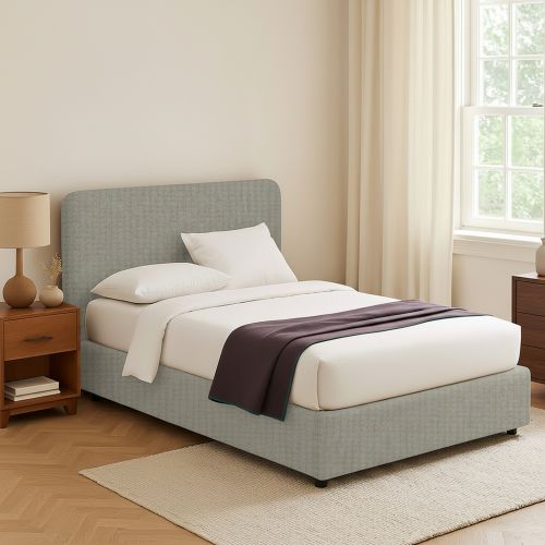 Letto Piazza e Mezza Grigio Sfoderabile Contenitore, Dimensione Materasso 120x200 cm - Rezzago