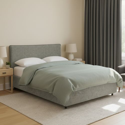 Letto Piazza e Mezza Grigio Sfoderabile Contenitore, Dimensione Materasso 120x200 cm - Silandro