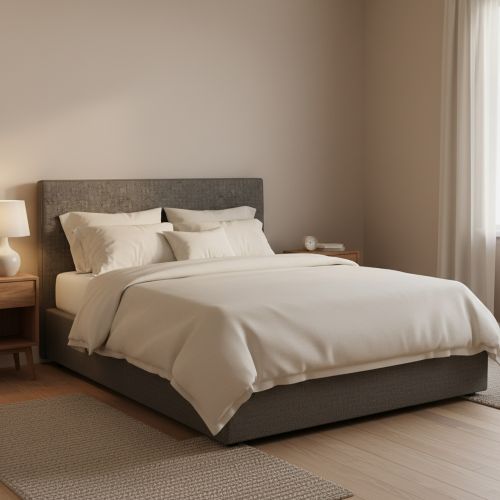 Letto Piazza e Mezza Grigio Tortora Sfoderabile Contenitore, Dimensione Materasso 120x190 cm - Ciconio