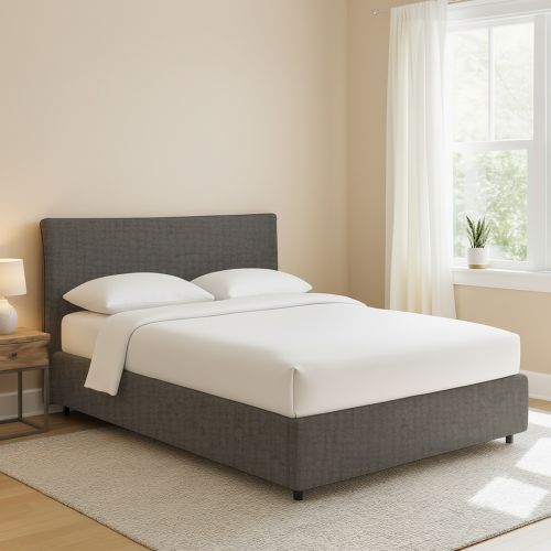 Letto Piazza e Mezza Grigio Tortora Sfoderabile Contenitore, Dimensione Materasso 120x190 cm - Cirie