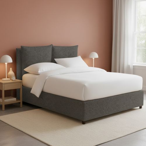 Letto Piazza e Mezza Grigio Tortora Sfoderabile Contenitore, Dimensione Materasso 120x190 cm - Erchie