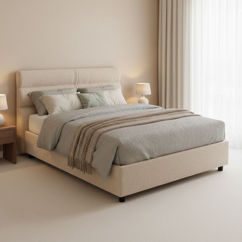 Letto Piazza e Mezza Grigio Tortora Sfoderabile Contenitore, Dimensione Materasso 120x190 cm Made in Italy - Brivio