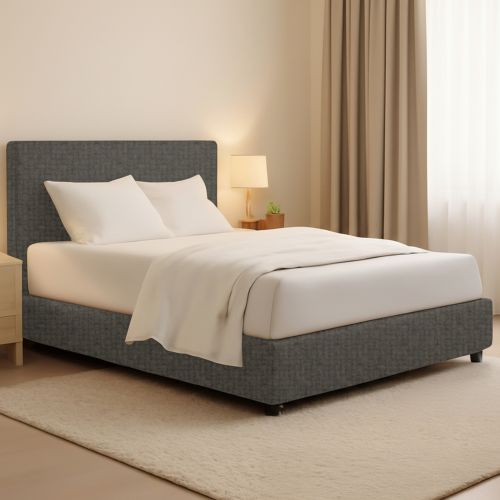 Letto Piazza e Mezza Grigio Tortora Sfoderabile Contenitore, Dimensione Materasso 120x190 cm - Medolago