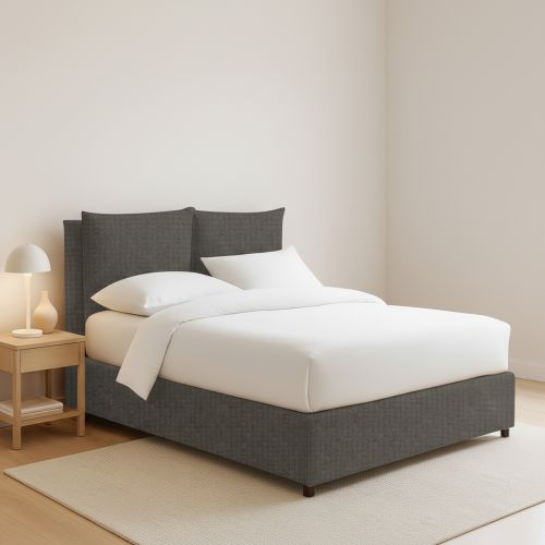Letto Piazza e Mezza Grigio Tortora Sfoderabile Contenitore, Dimensione Materasso 120x200 cm - Diamante