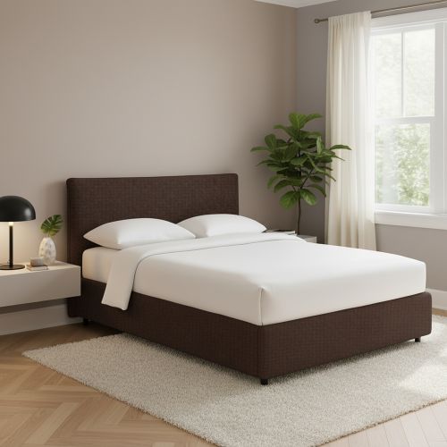 Letto Piazza e Mezza Marrone Sfoderabile Contenitore, Dimensione Materasso 120x190 cm - Cirie