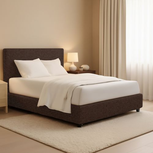 Letto Piazza e Mezza Marrone Sfoderabile Contenitore, Dimensione Materasso 120x200 cm - Codevigo