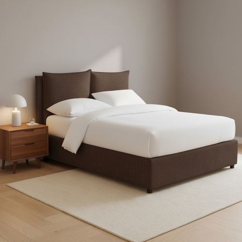 Letto Piazza e Mezza Marrone Sfoderabile Contenitore, Dimensione Materasso 120x200 cm - Diamante