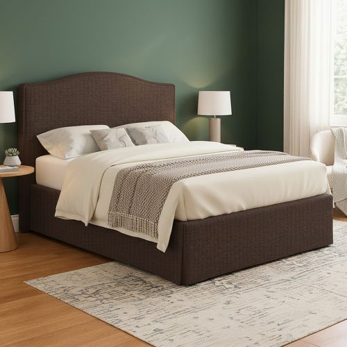 Letto Piazza e Mezza Marrone Sfoderabile Contenitore, Dimensione Materasso 120x200 cm - Pogno