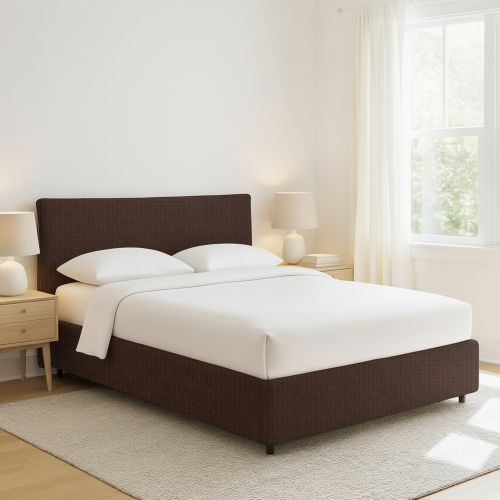 Letto Piazza e Mezza Marrone Sfoderabile Contenitore, Dimensione Materasso 120x200 cm - Silandro