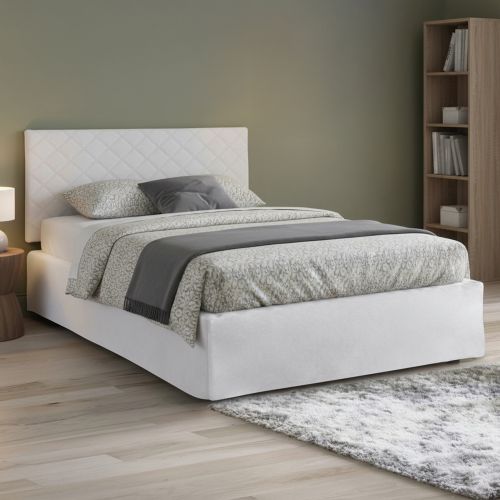 Letto piazza e mezza Opale, Cm 120x190, Bianco