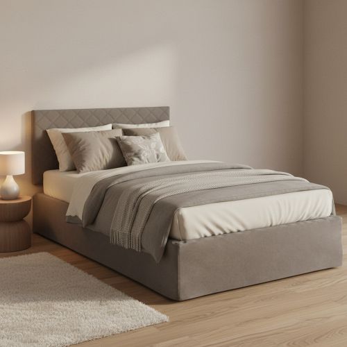Letto piazza e mezza Opale, Cm 120x190, Tortora