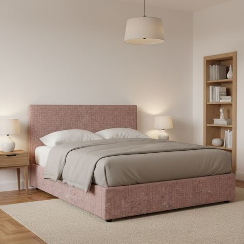 Letto Piazza e Mezza Rosa Antico Sfoderabile Contenitore, Dimensione Materasso 120x190 cm - Ciconio