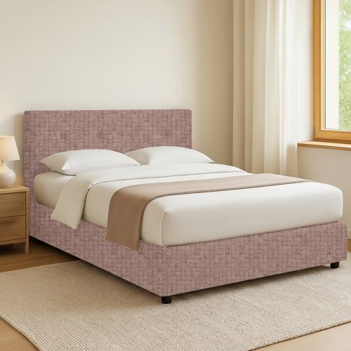 Letto Piazza e Mezza Rosa Antico Sfoderabile Contenitore, Dimensione Materasso 120x190 cm - Dogliola