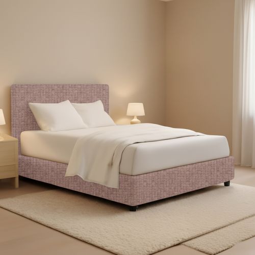 Letto Piazza e Mezza Rosa Antico Sfoderabile Contenitore, Dimensione Materasso 120x190 cm - Medolago