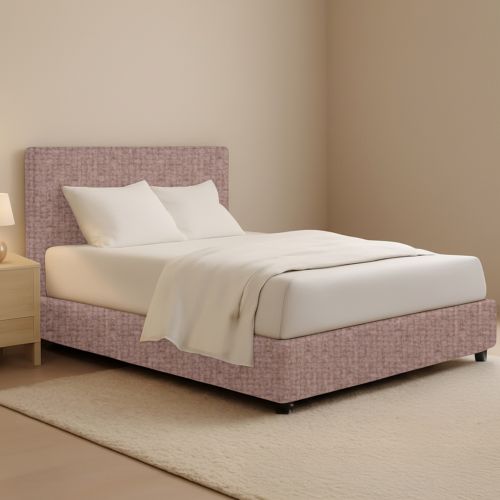 Letto Piazza e Mezza Rosa Antico Sfoderabile Contenitore, Dimensione Materasso 120x200 cm - Codevigo