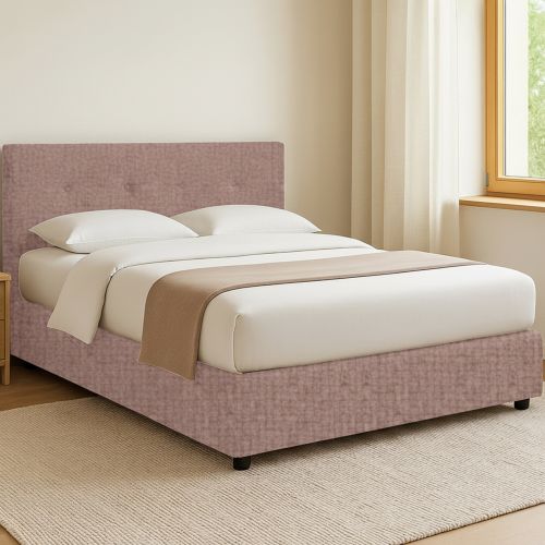 Letto Piazza e Mezza Rosa Antico Sfoderabile Contenitore, Dimensione Materasso 120x200 cm - Pollutri