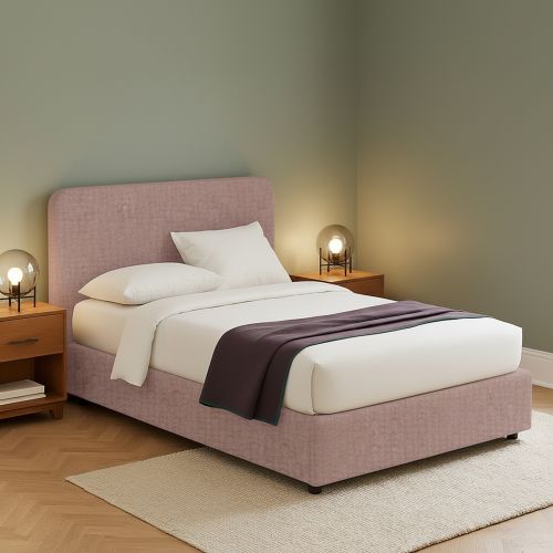 Letto Piazza e Mezza Rosa Antico Sfoderabile Contenitore, Dimensione Materasso 120x200 cm - Rezzago