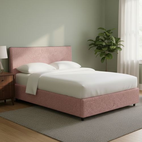 Letto Piazza e Mezza Rosa Sfoderabile Contenitore, Dimensione Materasso 120x190 cm - Cirie