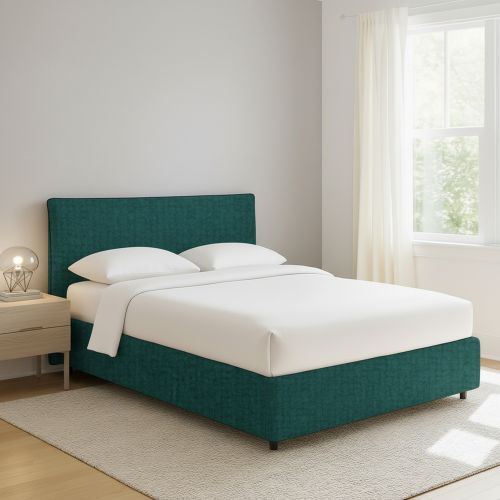 Letto Piazza e Mezza Verde Petrolio Sfoderabile Contenitore, Dimensione Materasso 120x190 cm - Cirie