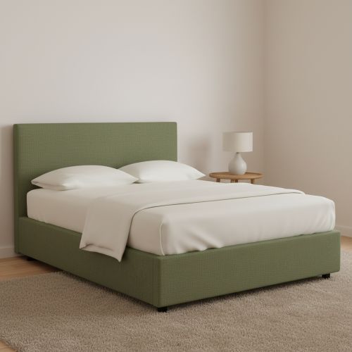 Letto Piazza e Mezza Verde Sfoderabile Contenitore, Dimensione Materasso 120x190 cm - Ciconio