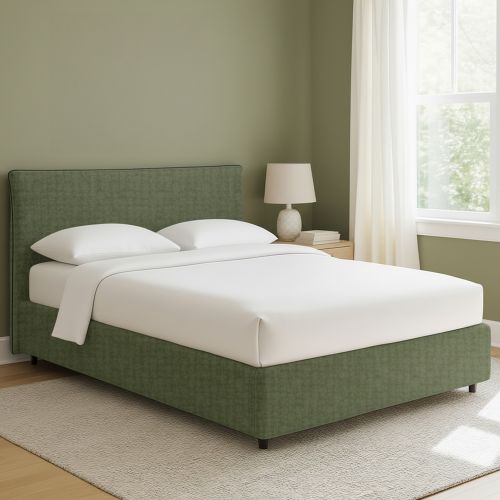 Letto Piazza e Mezza Verde Sfoderabile Contenitore, Dimensione Materasso 120x190 cm - Cirie
