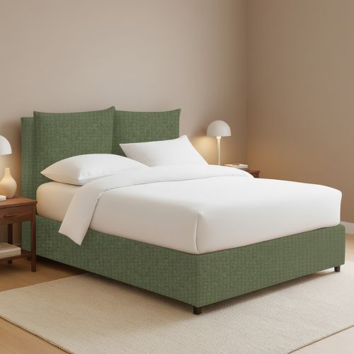 Letto Piazza e Mezza Verde Sfoderabile Contenitore, Dimensione Materasso 120x190 cm - Erchie