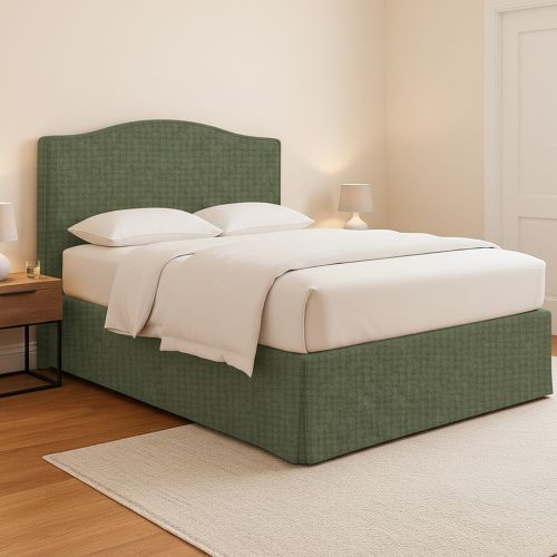 Letto Piazza e Mezza Verde Sfoderabile Contenitore, Dimensione Materasso 120x190 cm - Lavagna