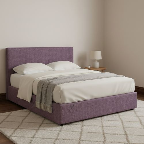 Letto Piazza e Mezza Viola Lilla Sfoderabile Contenitore, Dimensione Materasso 120x200 cm - Noceto