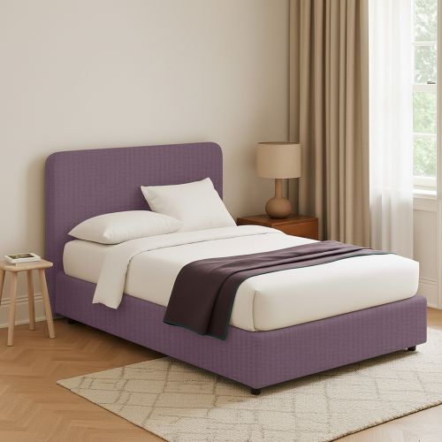 Letto Piazza e Mezza Viola Lilla Sfoderabile Contenitore, Dimensione Materasso 120x200 cm - Rezzago