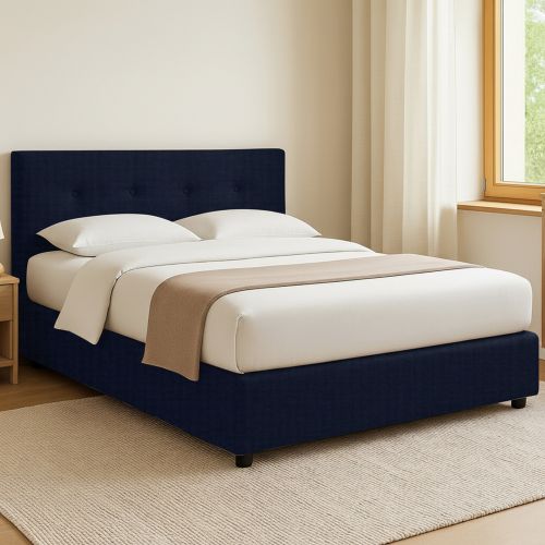 Letto Piazza e Mezza Viola Scuro Sfoderabile Contenitore, Dimensione Materasso 120x190 cm - Dogliola