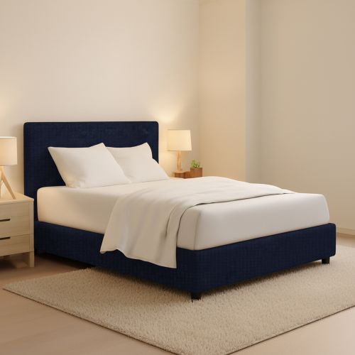 Letto Piazza e Mezza Viola Scuro Sfoderabile Contenitore, Dimensione Materasso 120x190 cm - Medolago