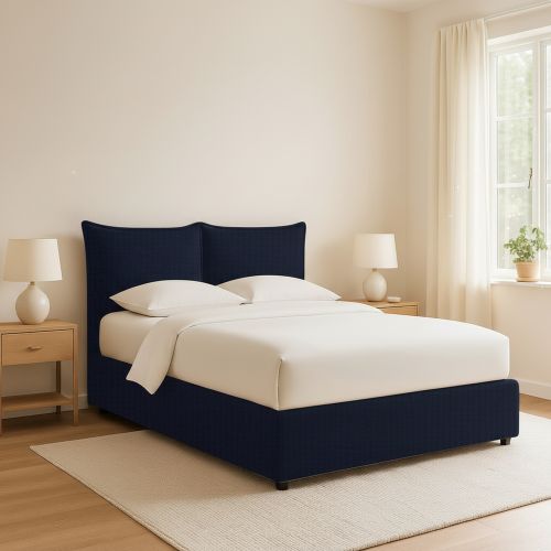 Letto Piazza e Mezza Viola Scuro Sfoderabile Contenitore, Dimensione Materasso 120x190 cm - Rabbi